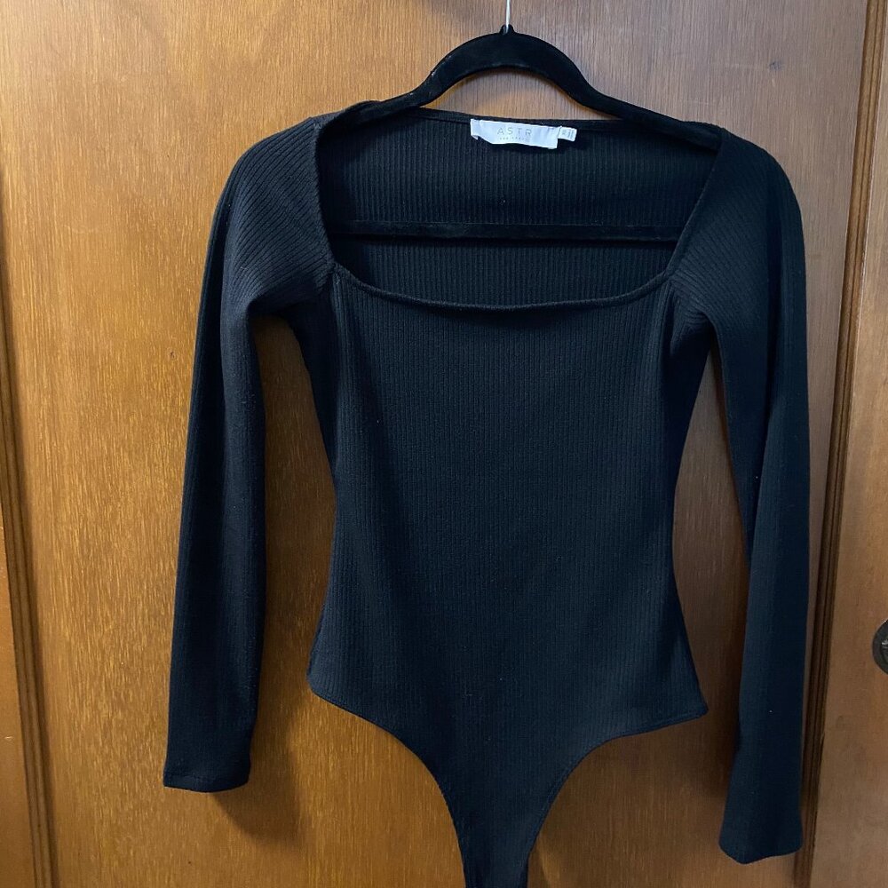 Black Ribbed Bodysuit